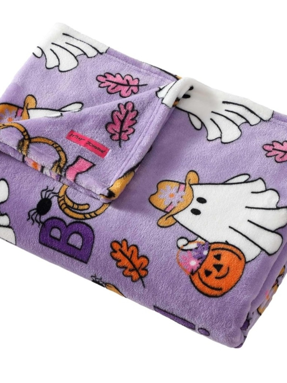 Halloween Ghost Plush Throw Blanket in Purple - Picture 5 of 7